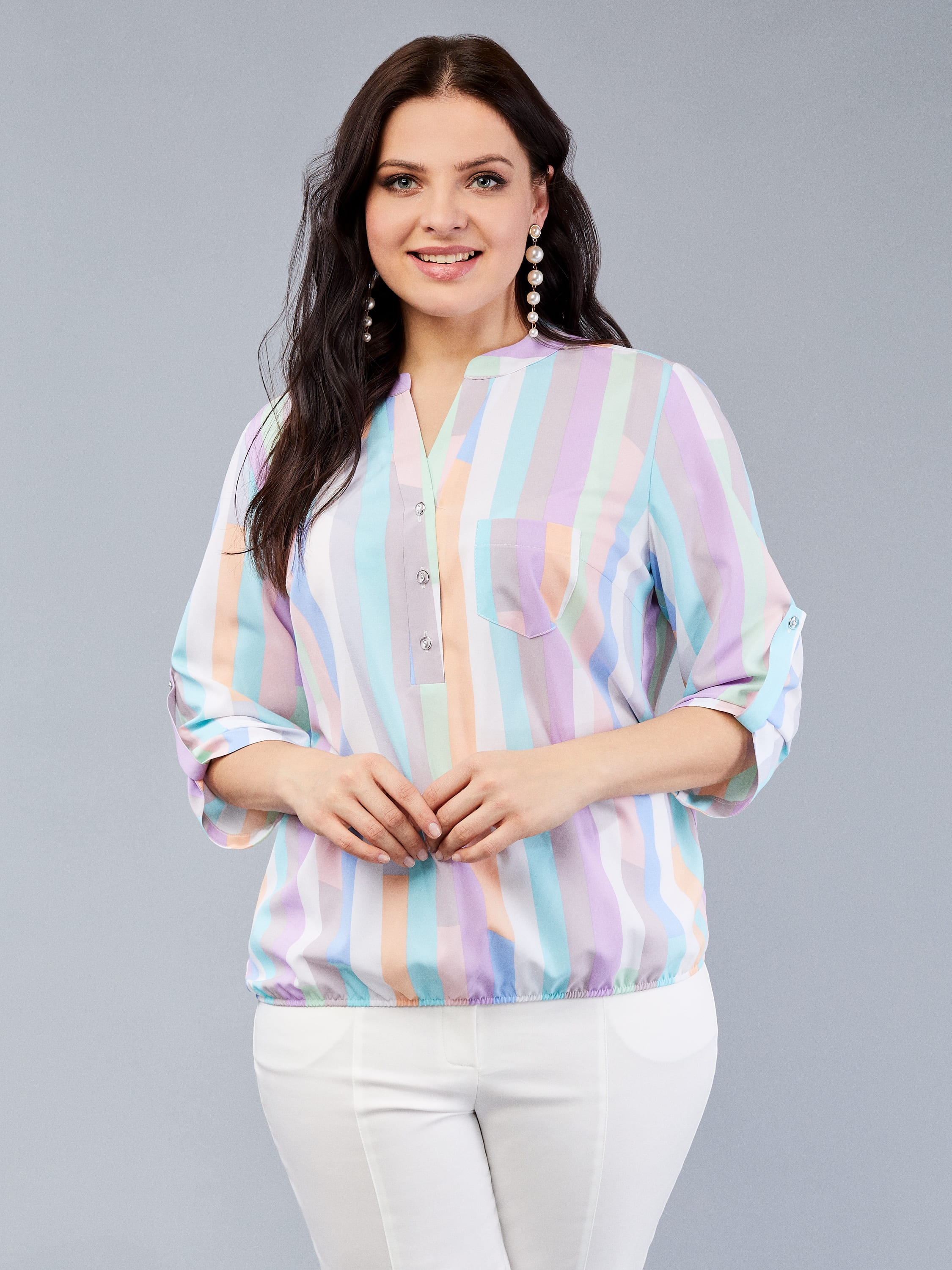 Женская блуза в цветную полоску