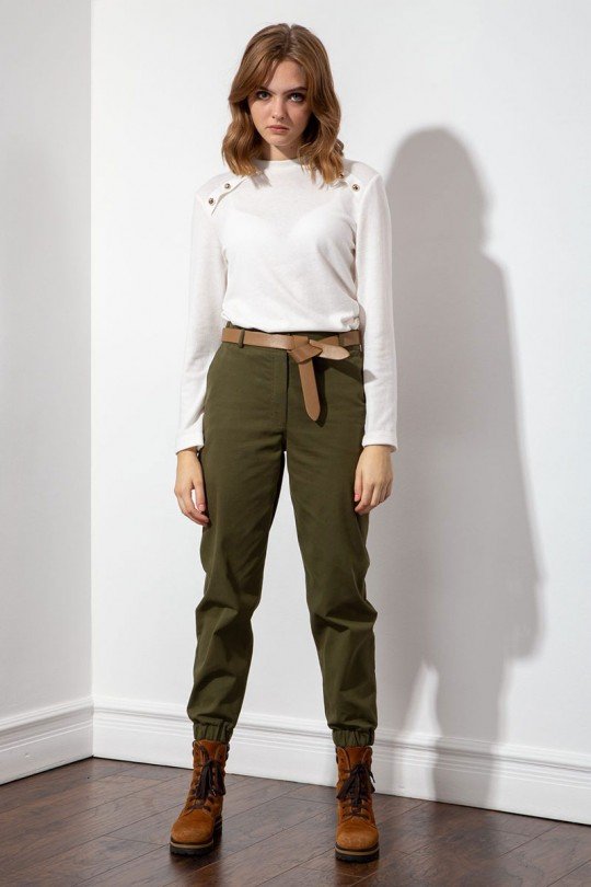 Женские современные брюки на манжете с резинкой