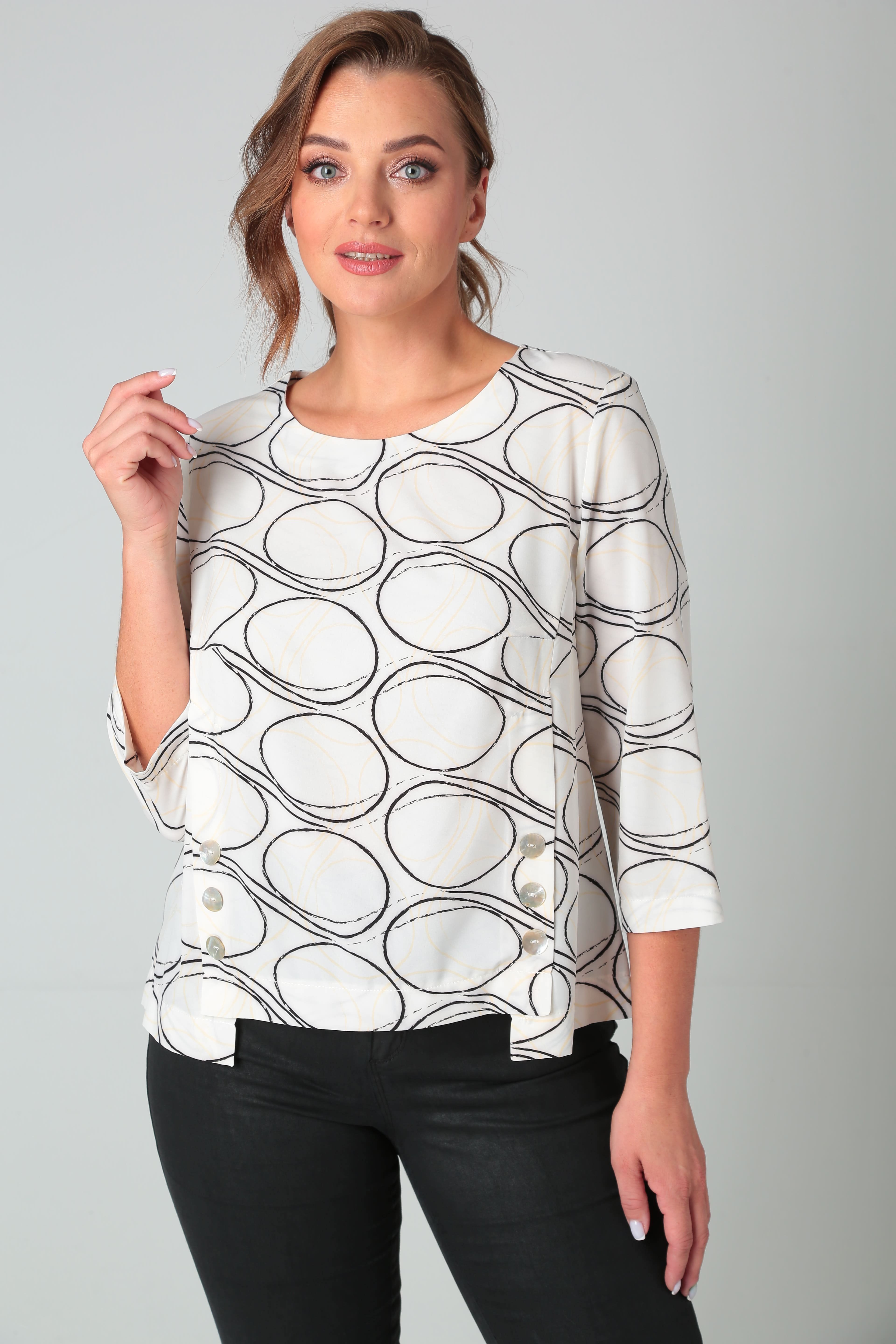 Женская оригинальная блуза с геометрическим рисунком